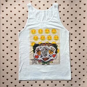 White Tank Top with Print